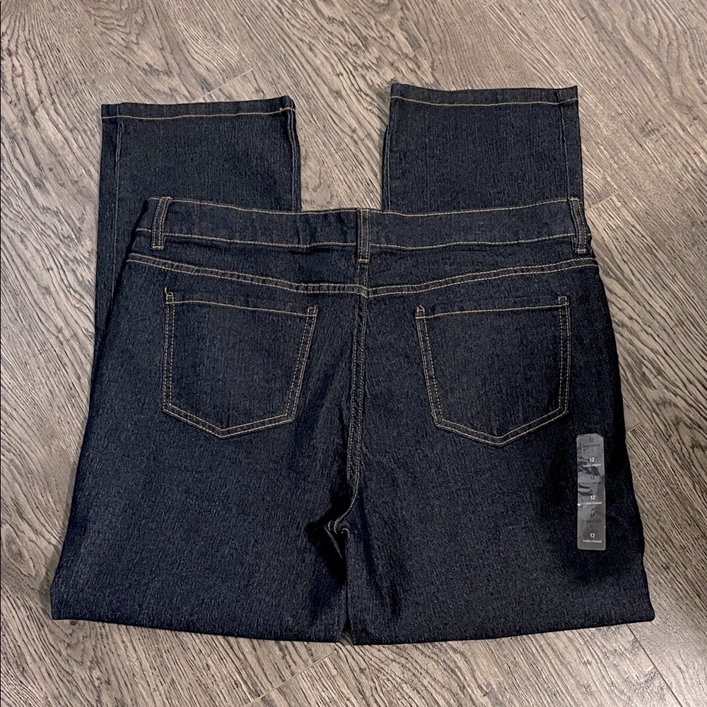 Basic Editions Women's Midnight Blue Straight Leg Jeans